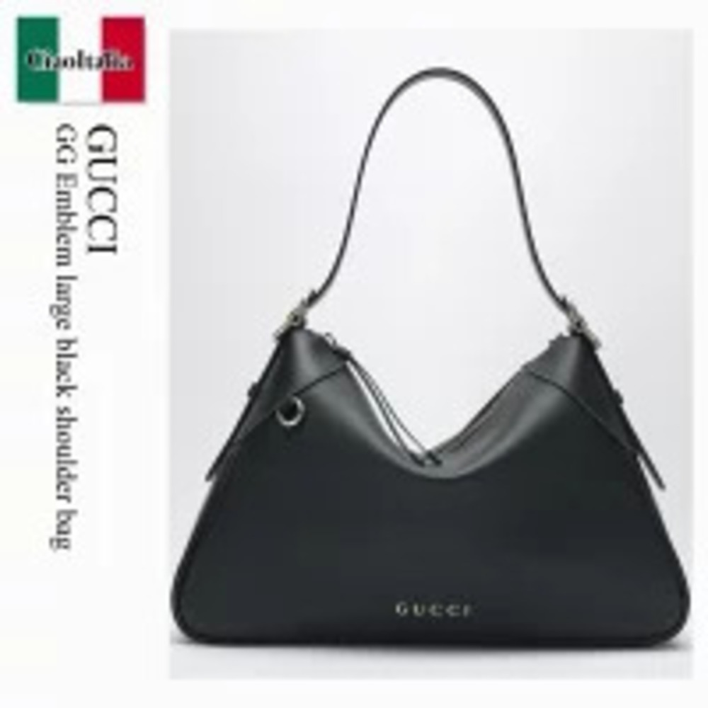 Gucci Bag Handbag GG Emblem Black Shoulder Pouch